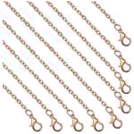 10 trådar 45cm antik brons järntråd kedja med hummerlås för hängen halsband armband Diy smycken gör-roséguld metall