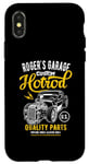 Coque pour iPhone X/XS Roger's Hotrod Garage, voiture classique, Roger Design