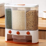 Rice Dispenser, Cereal Dispenser Triple Barrel Dry Food Dispenser For Oatmeal Beans Nuts Rice Kitchen Dispenser, 32.4x29.5cm