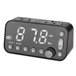 DAB FM Radio Alarm Clock,Portable Radio with USB Smartphone Charging,3 Level Display Brightness,3 AA Dry Battery Powered(Not Included),Black