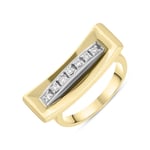 18ct Yellow Gold Diamond Contemporary Oblong Ring