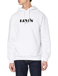 Levi's Men's Relaxed Graphic Sweatshirt Hoodie, Modern Vintage Po White, S