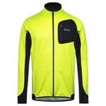 GORE WEAR Men's Long-sleeved Running Shirt, R3, Partial GORE WINDSTOPPER, Neon Yellow/Black, XL