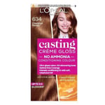 3 x L'Oreal Casting Creme Gloss Semi-Permanent Hair Colour 634 Chestnut Honey
