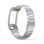 Eariy bracelet made of solid stainless steel with frame, compatible with Garmin Vivosmart HR +, wear-resistant, scratch-resistant, easy to wear / disassemble., Silver