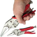 Hilka 9" Large Long Nose Heavy Duty Locking Plier Mole Grips. Vice Grips