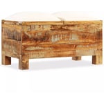 Helloshop26 - Banquette pouf tabouret meuble banc de rangement bois massif recyclé 80 cm