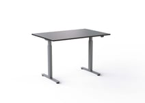 Wulff Höj och sänkbart skrivbord 120x80cm Färg på stativ: Silver - bordsskiva: Svart laminatskiva