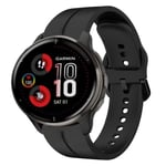 Garmin Venu 2 Plus Klockarmband i silikon, 20mm - Svart Svart