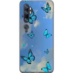 Xiaomi Mi Note 10 Pro Gennemsigtigt Telefoncover Himlen med fjärilar
