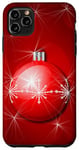 Coque pour iPhone 11 Pro Max Décoration de boule de Noël rouge.
