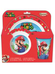 Euromic Super Mario 3-pcs. kids microwavable set: Micro plate micro bowl & tumbler 260 ml