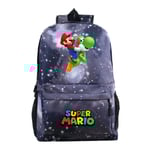 Spel Super Mario Ryggsäck Cartoon Student Skolväska Reseväska Lightning Grey