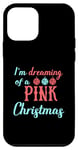 Coque pour iPhone 12 mini Je rêve d'une joie de Noël rose