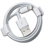 USB-A to Apple 8-Pin Charging Cable For iPhone iPad 1A 1 Meter White Repair UK