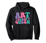 Art Therapy Queen Womens Retro Vintage Wavy Pullover Hoodie