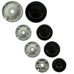 SPARES2GO (Non Universal) Oven Cooker Hob Gas Burner Crown & Flame Cap Kit for Creda (Small, 2 Medium & Large, 55mm - 100mm)