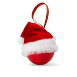 eBuyGB décoratifs Chapeau de Père Noël Boule de Noël, Plastique, Red, 1