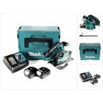 Makita - dcs 553 rmj Scie circulaire à main sans fil 18V 150 mm Brushless + 2x Batteries 4,0Ah + Chargeur + Coffret Makpac