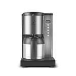 KARACA Coffee Art Aroma Filter Coffee Machine,1.35lt / 2.97lb Capacity, INOX Silver and Black, 1000W, 10 Cups Capacity, Timer and Digital Clock, Richer Aroma Feature, Filter Coffee Maker