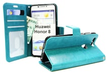 Crazy Horse Wallet Huawei Honor 8 (Turkos)
