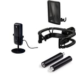 Elgato Wave:3, Premium USB Condenser Microphone and Digital Mixing Solution Wave Pop Filter Wave Shock Mount Wave Extension Rods, 2 x 5 cm / 1.97 Inch Steel Rods