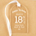Personalised 18th Birthday Bottle Tag Clear Acrylic Girl Gift Idea For Her New