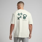 MP Men's Tempo Graphic Oversized T-Shirt - Off White / Green Print - L