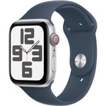Apple Watch SE 2023 GPS + Cellular 44mm Silver Alu. Case / Storm Blue Sport Band - S/M