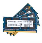 RAM 4PCS For Crucial 4GB 2RX8 PC3L-12800S DDR3 1600Mhz 204Pin Laptop Memory @dd