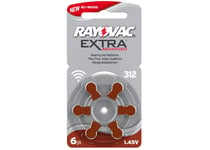 Rayovac A312 hörapparatsbatterier - 6 st