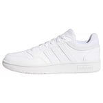 adidas Femme Hoops 3.0 Mid Lifestyle Basketball Low Shoes, Cloud White/Cloud White/Dash Grey, 49 1/3