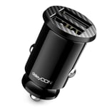 deleyCON 4.8A Cigarette Lighter USB Charger - 4800mA Quick Charging 2-Port USB - Mini Vehicle/Car Charger