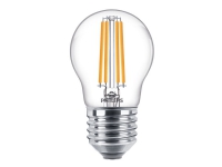 Philips - LED-glödlampa med filament - form: P45 - klar finish - E27 - 6.5 W (motsvarande 60 W) - klass E - varmt vitt ljus - 2700 K