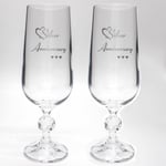 25th Anniversary Gifts Crystal Champagne Flutes Silver Wedding Couples Friends