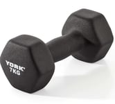 York Fitness Barbell Neo Hex Single Free Weight Dumbbell Exercise Equipment, 7Kg