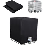 Skydd för 1000L IBC-tank, vattentank, anti-UV, dammtät regnvattenåterfuktare, skyddspresenningsbehållare IBC-tank, 116 x 100 x 120 cm, svart