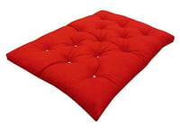 My Layabout Memory Foam Crumb Futon Mattress | Roll Out Guest Bed | 10 Colours | 3 Sizes. (Double | 190cm x 125cm, Red)
