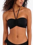 Freya Jewel Cove Plain Underwired Bandeau Bikini Top, Black
