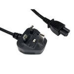 10m  UK Plug to C5 Clover Leaf Power Cable Cloverleaf Mains Lead