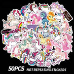 50Pcs Unicorn Sticker Pink Girls Princess Stickers to DIY Scrapbooking Laptop Phone Pad Guitar Wedding Room Kids Bedroom Decor