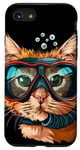 Coque pour iPhone SE (2020) / 7 / 8 Tuba amusant avec masque de plongée en forme de chat