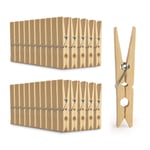Bamboo Pegs - Pack of 100 | Wooden Pegs | Strong Clothes Pegs for Washing Lines | Arts & Crafts | Washing Pegs & Photo Hanging | Pukkr