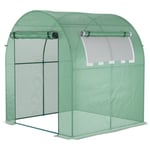 Walk in Polytunnel Greenhouse with Roll-up Window and Door