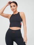 Nike Training Colour Block Crop Tank Top - Black/Multi, Black/Red, Size 2Xl, Women
