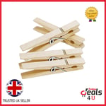 48 Solid Wooden Clothes Pegs Clips Washing Line Airer Rotary Garden Dry Laundry