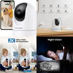 Cinnado WiFi Security Camera Indoor - 2K Pet Dog Cameras House White 