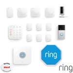 Ring 13 Piece Alarm 2.0 Full Home Kit with Siren Indoor Camera + Video Doorbell