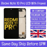 Xiaomi Redmi Note 10 Pro Replacement LCD Display Screen Touch Digitizer  + FRAME