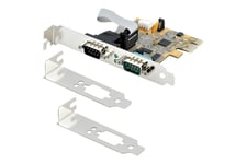 StarTech.com 2-Port PCI Express Serial Card, Dual Port PCIe to RS232 (DB9) Serial Interface Card, 16C1050 UART, Standard or Low Profile Brackets, COM Retention, For Windows & Linux - PCIe to Dual DB9 Card (21050-PC-SERIAL-CARD) - seriel adapter - PCIe 2.0